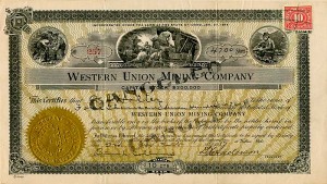 Western Union Mining Co. - Stock Certificate